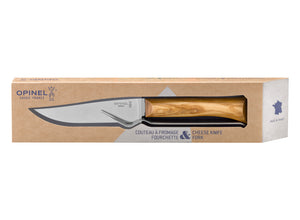 Opinel Olive Cheese Knife & Fork Set