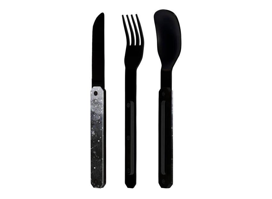 Akinod Straight Magnetic Cutlery (Black Mirror Finish)