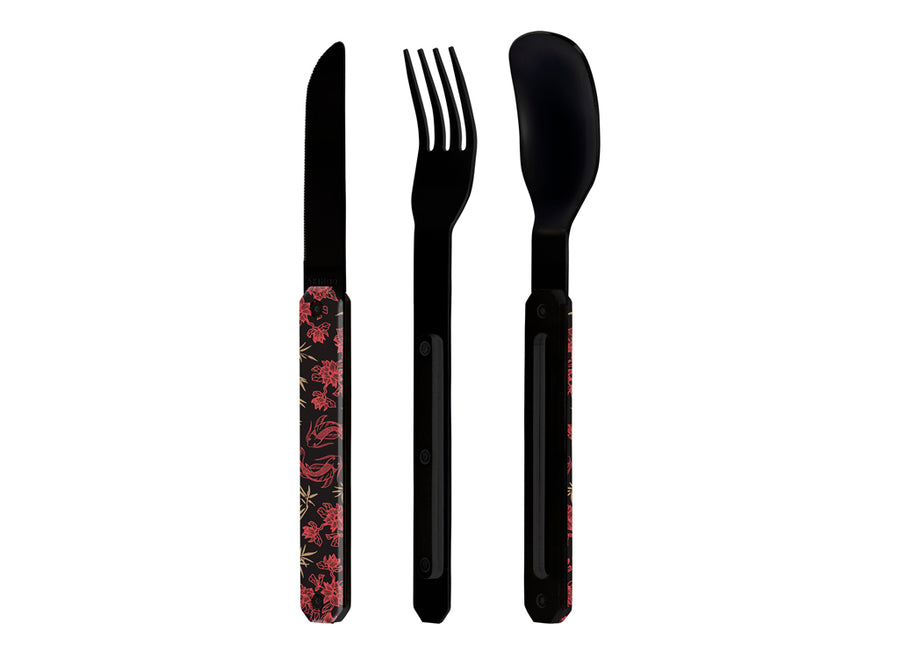 Akinod Straight Magnetic Cutlery (Black Mirror Finish)